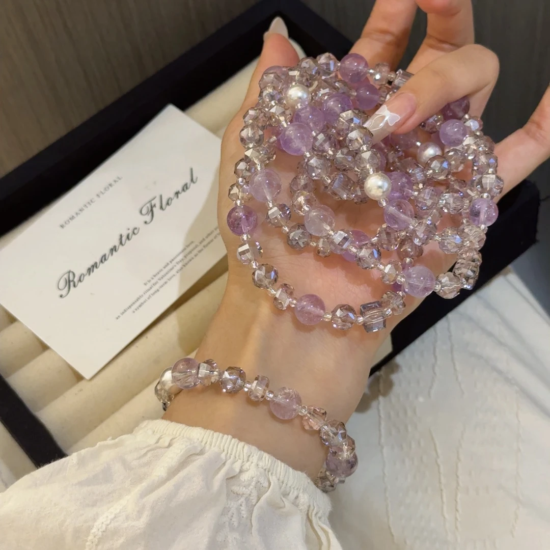【紫糖果】水晶手串轻奢气质 颜色微差多样性发一