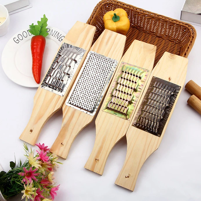 铜片胡萝卜丝刨丝器木质家用 插丝 不锈钢老式土豆木制推丝器实木