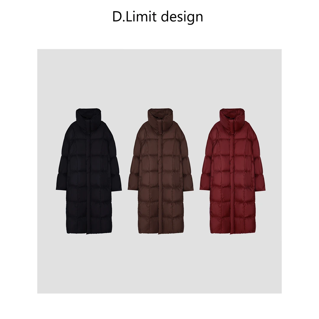 【D.Limit design】时尚白色刺绣字母宽松鹅绒服DLHY122