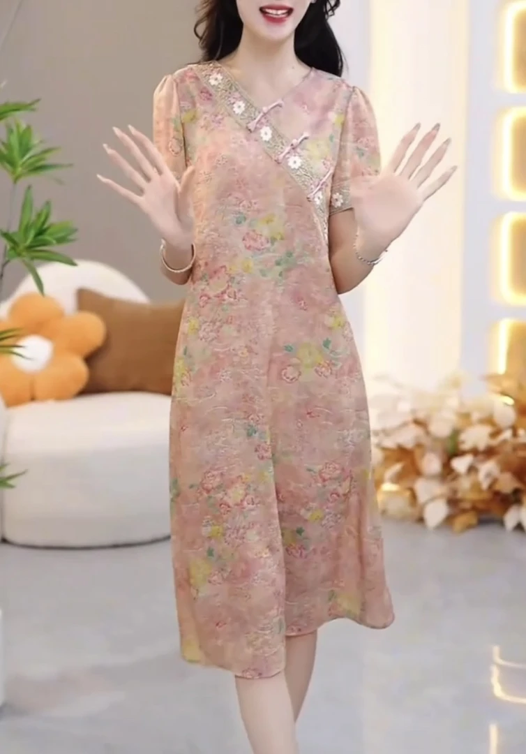【连衣裙】SJYH2023夏季新款时尚优雅减龄连衣裙显瘦气质女装连衣裙