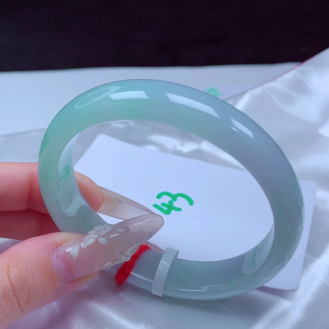 未镶嵌手镯翡翠天然缅甸翡翠A货手镯 贵妃43号