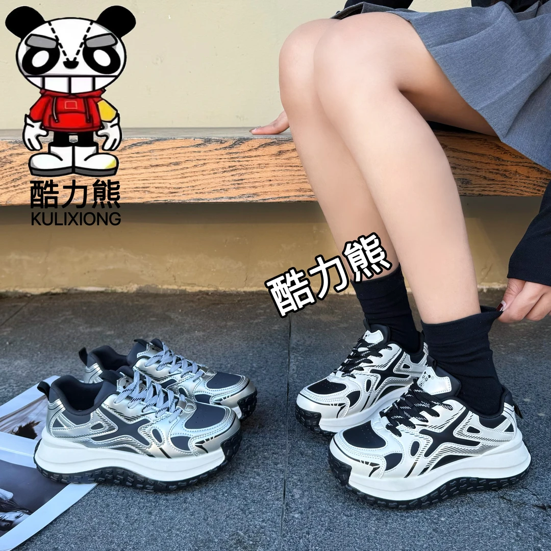 酷力熊冬季新款欧若风鞋子女2025秋冬皮面透气百搭假日休闲风9888