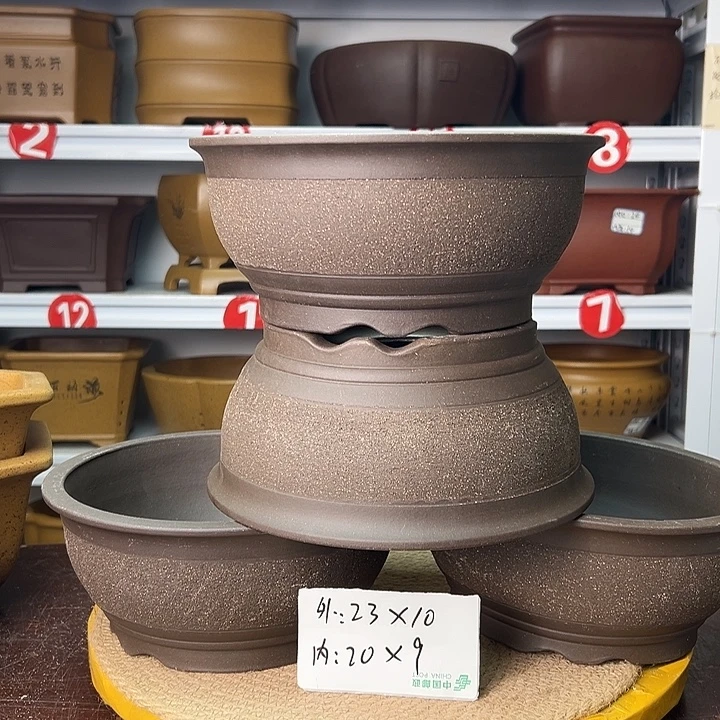 紫砂花盆蛇年大吉