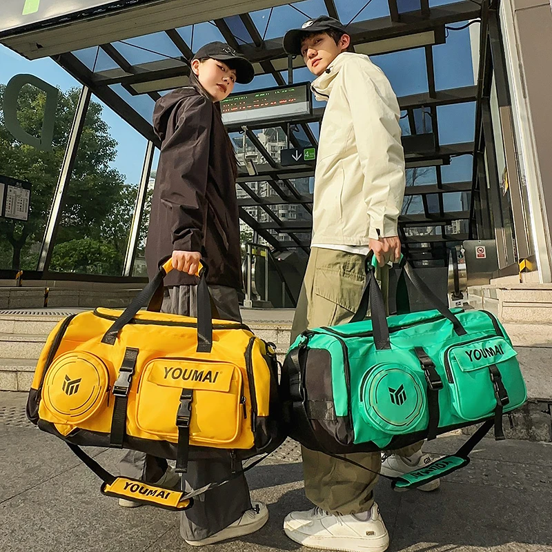 双肩背旅行包女超大容量百搭手提包男士运动收纳健身包时尚登山包