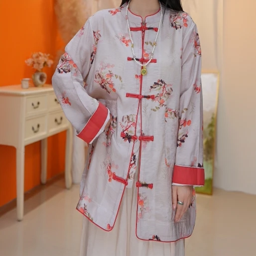 【夏款142号】新中式女装新款盘扣苎麻刺绣上衣