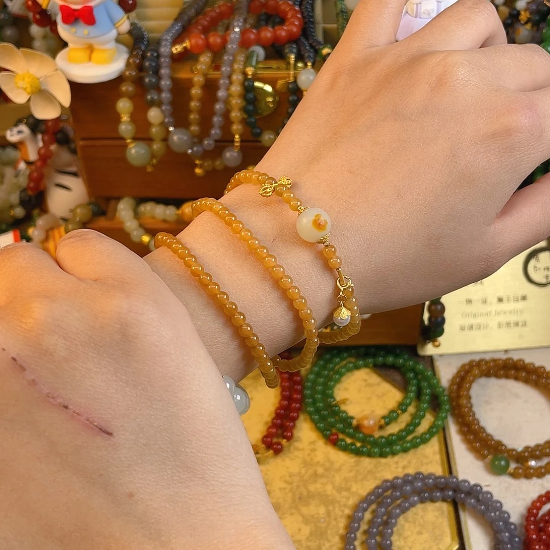 和田玉多圈手串未镶嵌