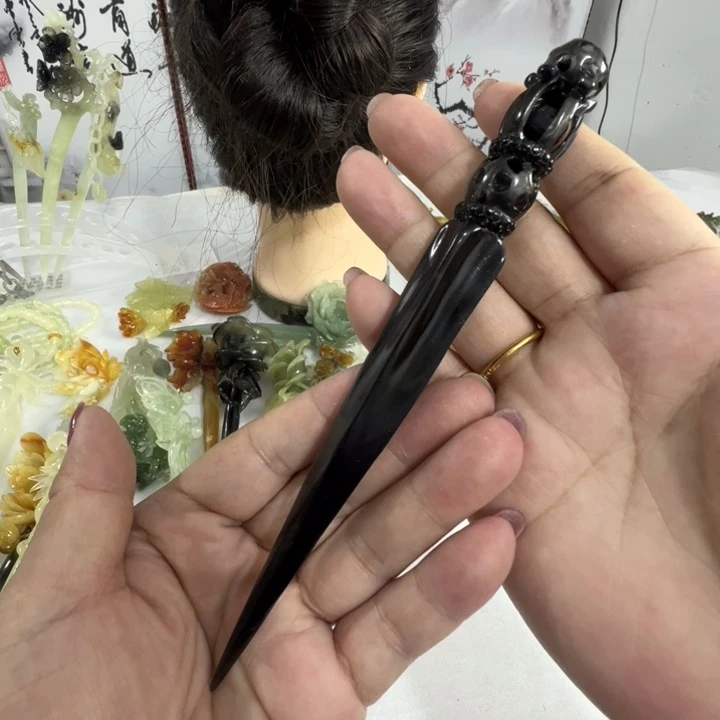 蛇纹石玉发饰未镶嵌