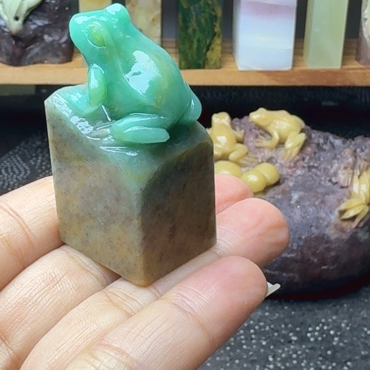 力***哥老挝石青田山炮绿色