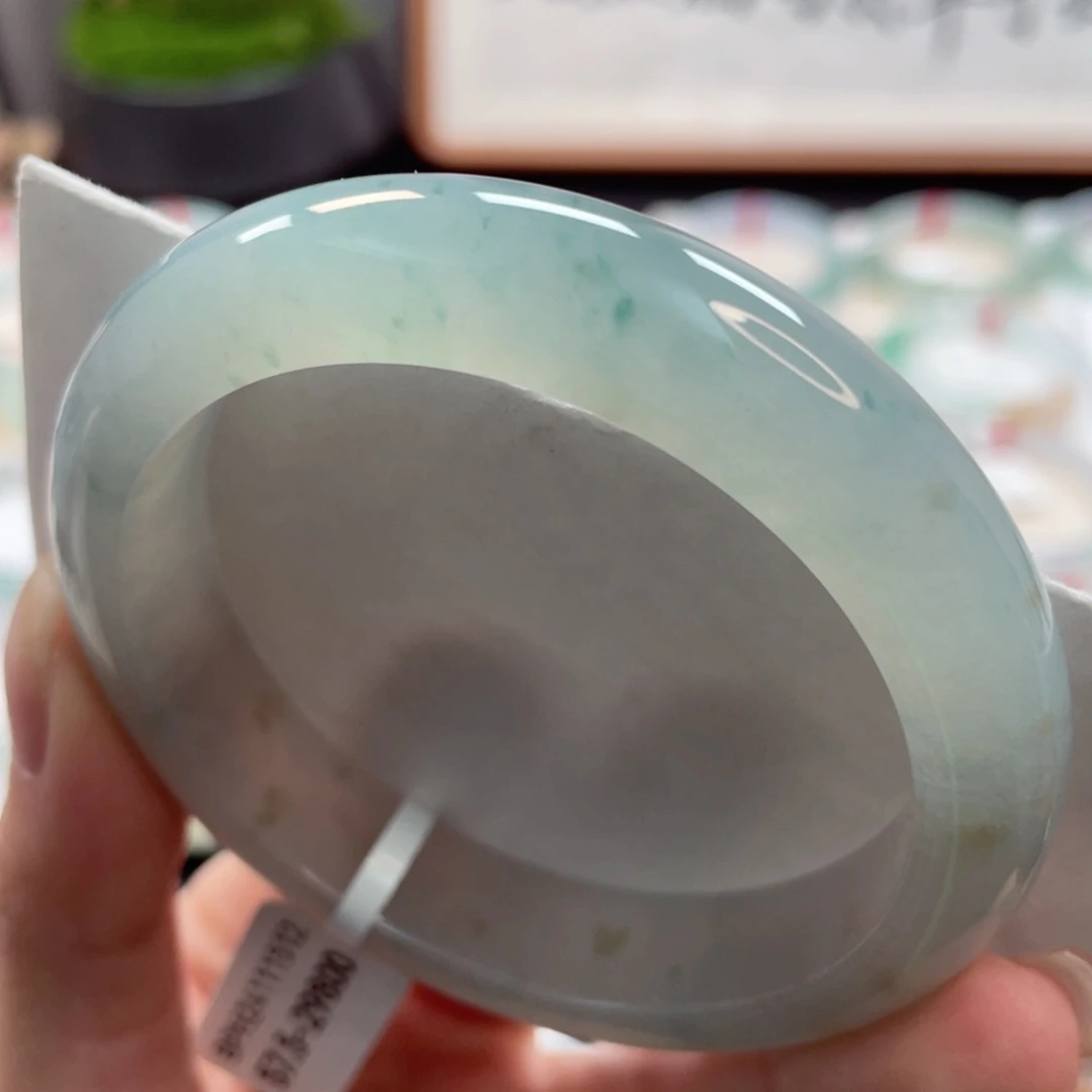 【闪购商品】翡翠手镯未镶嵌57.5种老冰胶星空点点蓝碎花25号