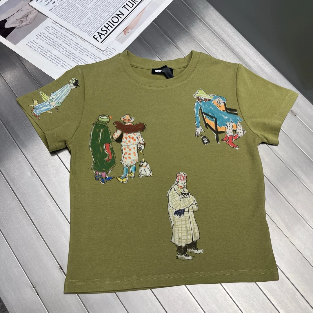 深圳南油出品TTONE彩绘设计师极简风抽象艺术人物T恤短袖潮流