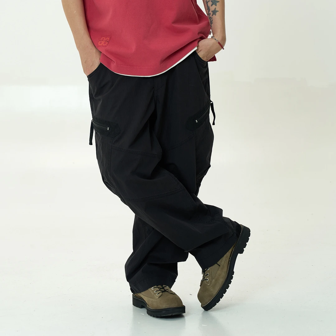 MIDUPDATE 25初秋宽松直筒拼接多袋进口工装休闲长裤