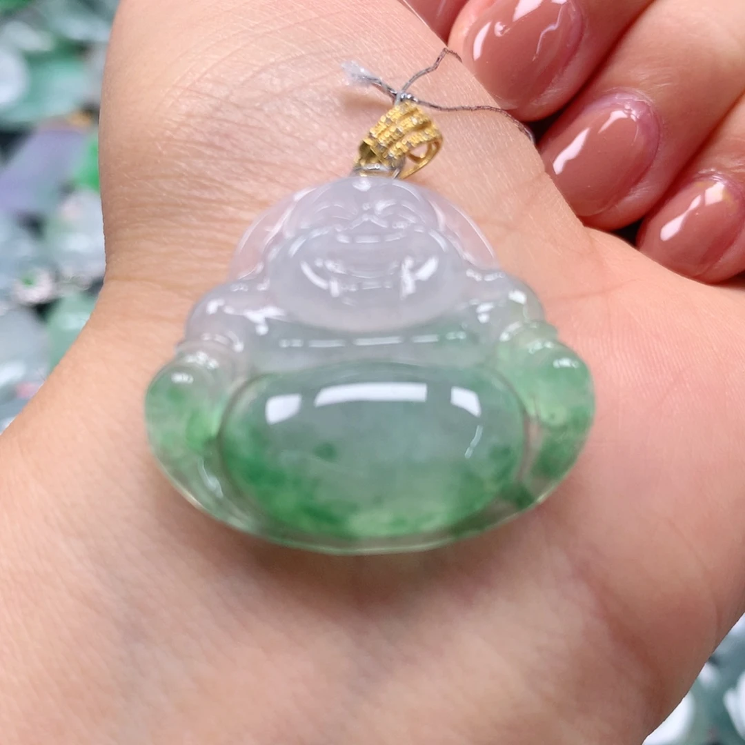 翡翠颈饰18K金镶嵌天然翡翠