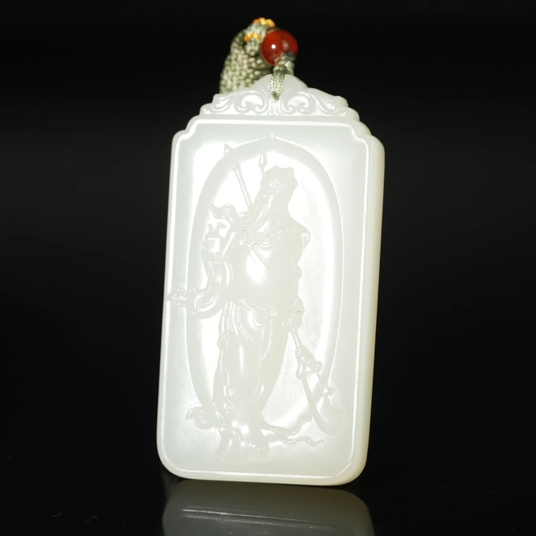 二十世纪和田白玉关公牌ACZL250626059{华豫之门}