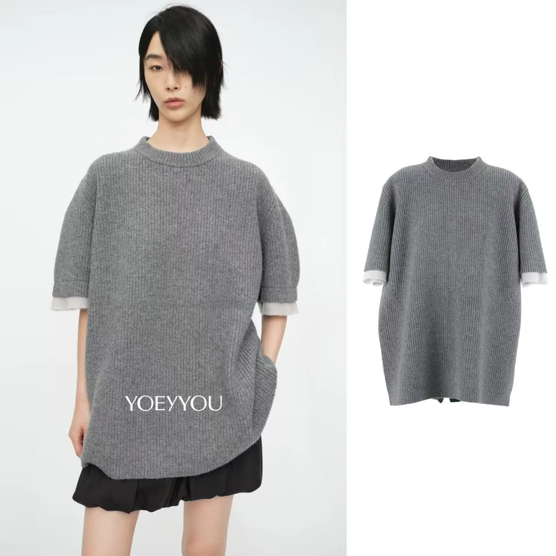 YOEYYOU 中长叠穿毛织上衣