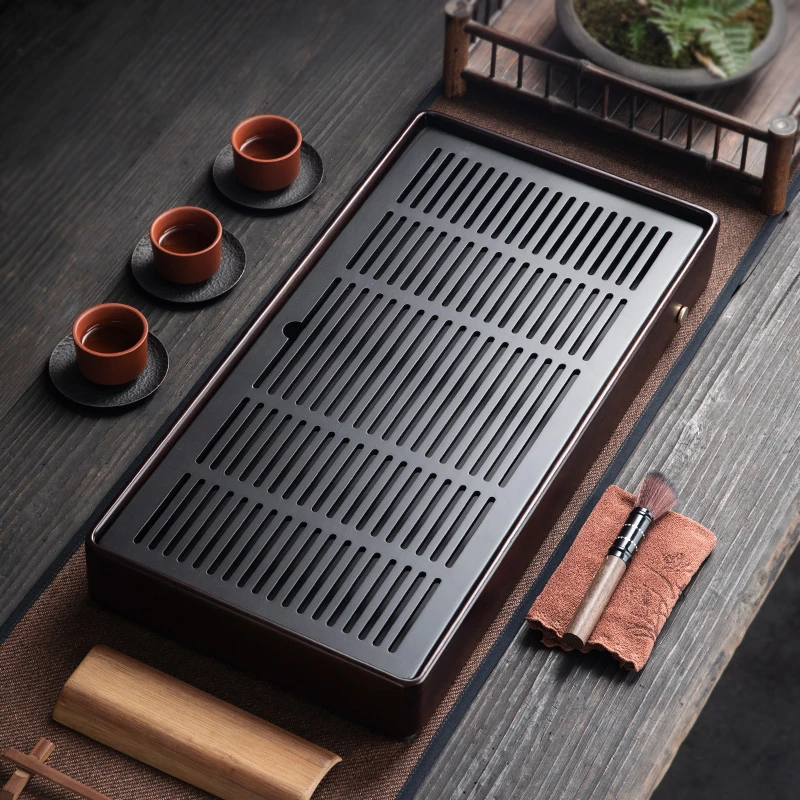 陶福气新款高端电木实木茶盘家用功夫茶具蓄水排水两用干泡台托盘