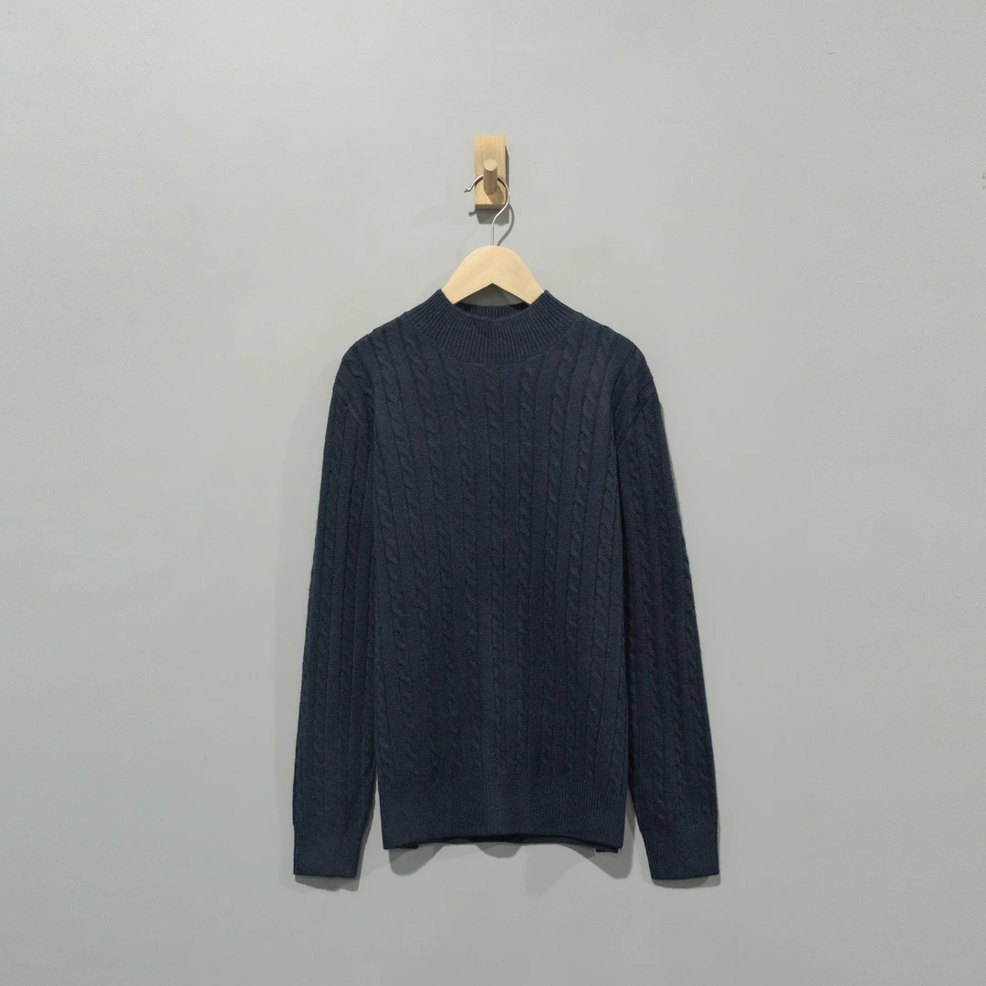 【且听风吟】0616762文艺半高领绞花百搭休闲毛衣    衣长62胸围110