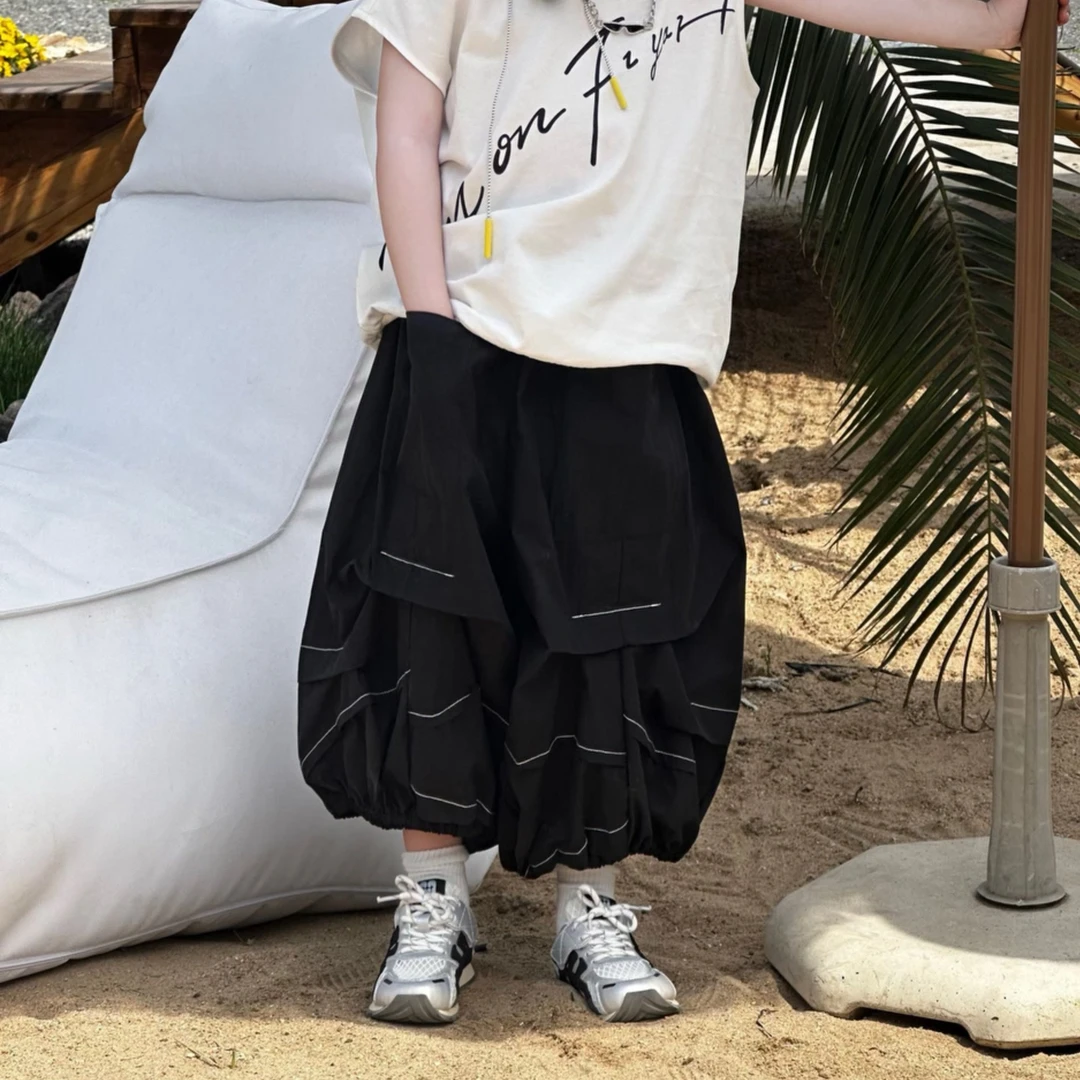 【现货】kb6920 | 夏季儿童韩版 休闲明线灯笼裤 也太有设感了吧！