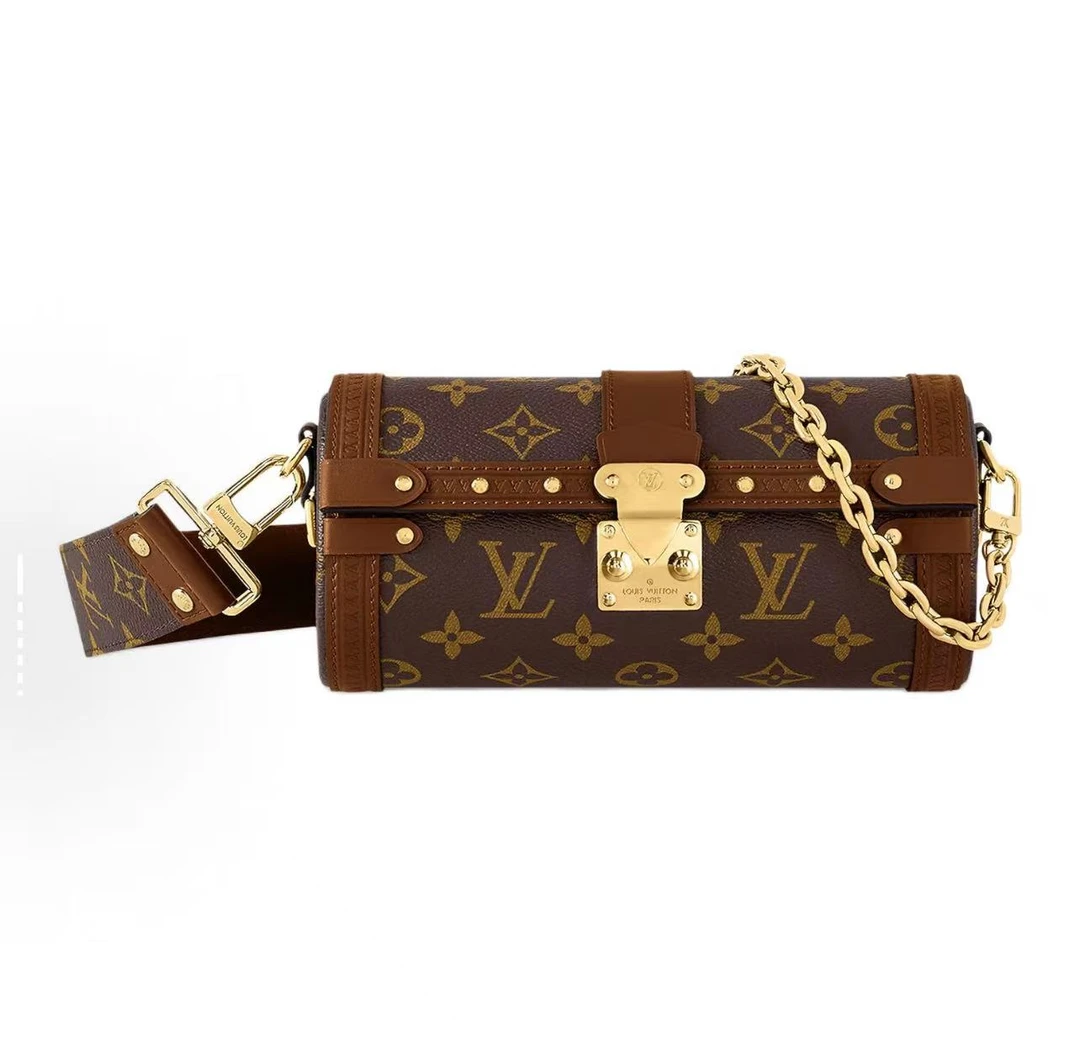 未使用 LouisVuitton/路易威登 Papillon Trunk老花链条单肩包
