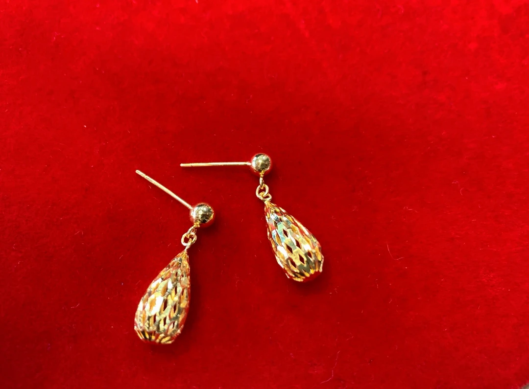 足银耳饰 足银耳钉 礼盒装 优雅气质大方车花水滴耳钉