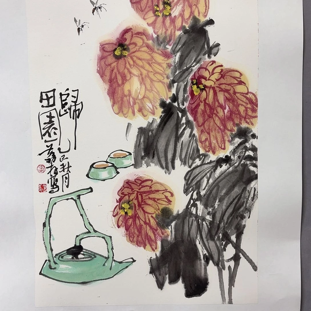 国画亲笔手绘放心去藏