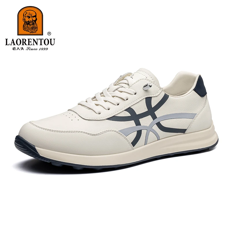 透气运动休闲鞋系带休闲百搭鞋子老人头男士潮流舒适时尚低帮