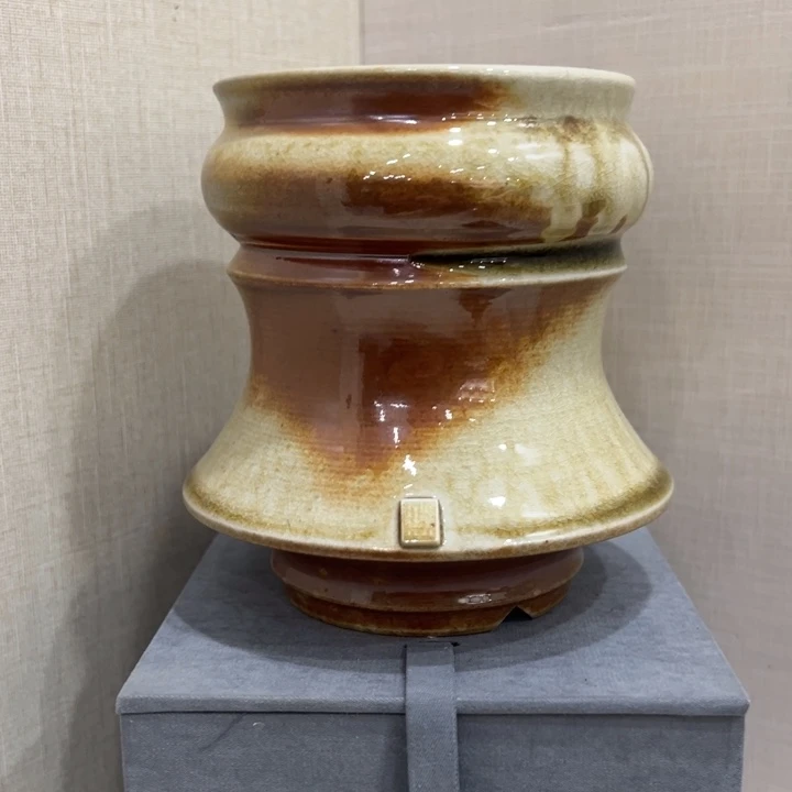 陶瓷精品柴烧花盆浮力