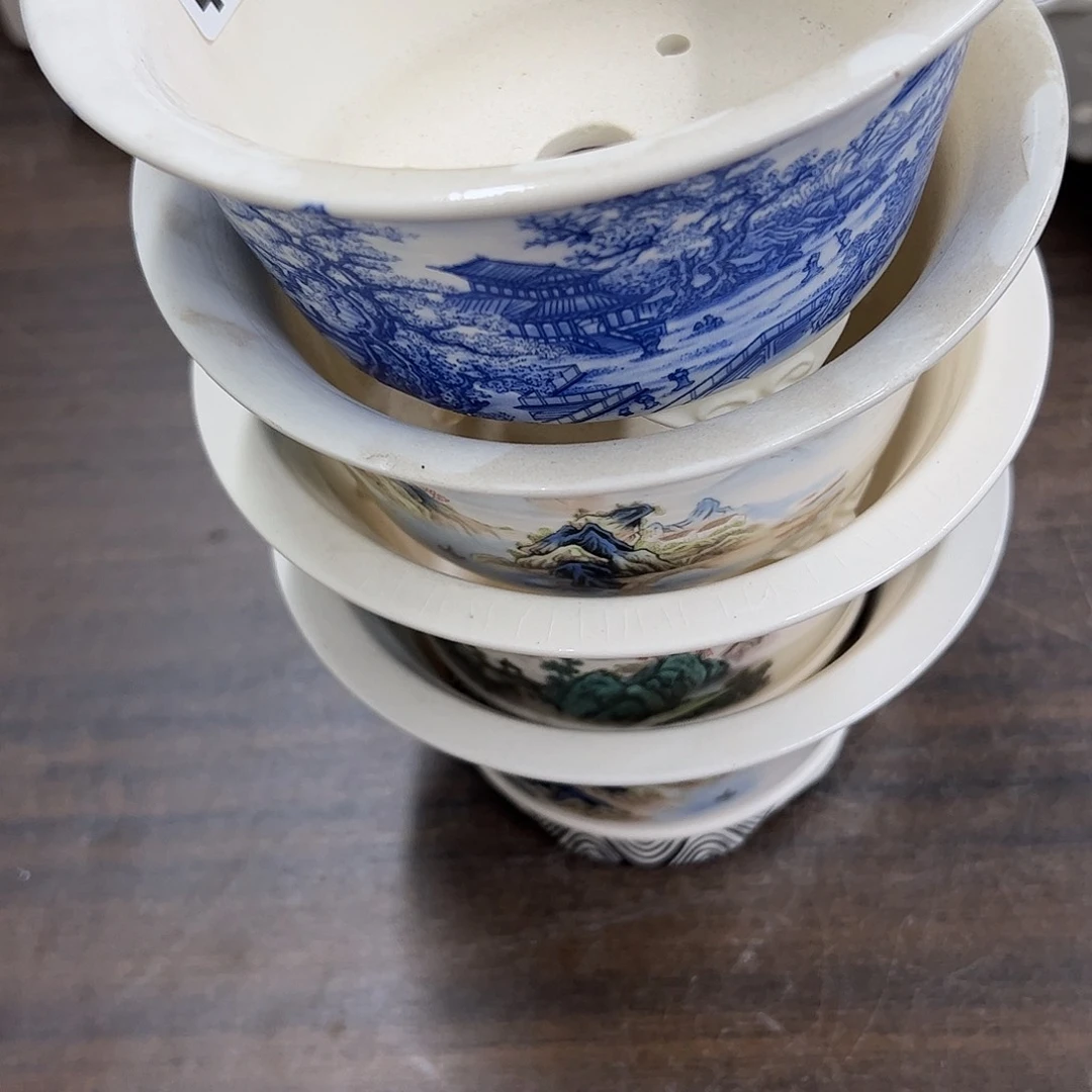 紫砂花盆望*轩174号瑕疵4个15/7.5cm