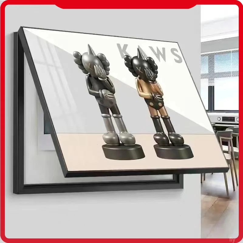 遮挡暴力熊电表箱现代简约挂画电闸配电箱画免打孔新款电源