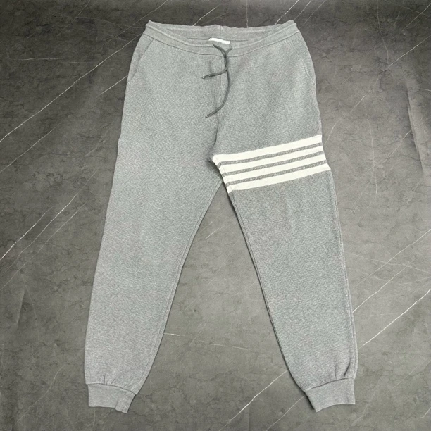 99新 THOMBROWNE 4码 汤姆布朗 四条杠灰色华夫格卫裤