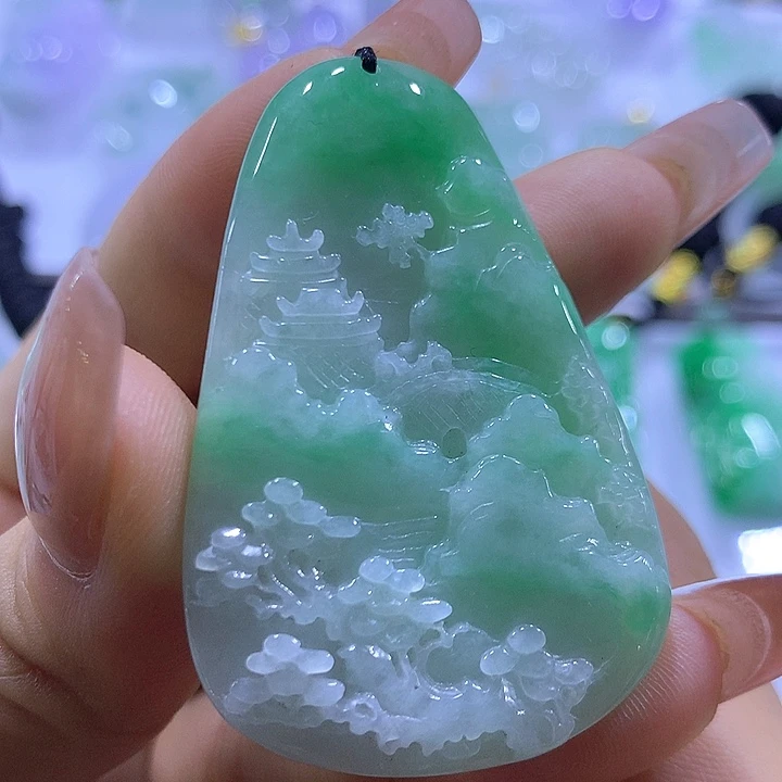 翡翠未镶嵌颈饰天然翡翠A货吊坠