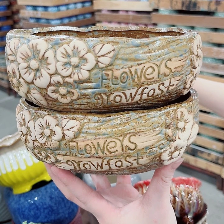 有孔.凑单10元陶瓷花盆发货！