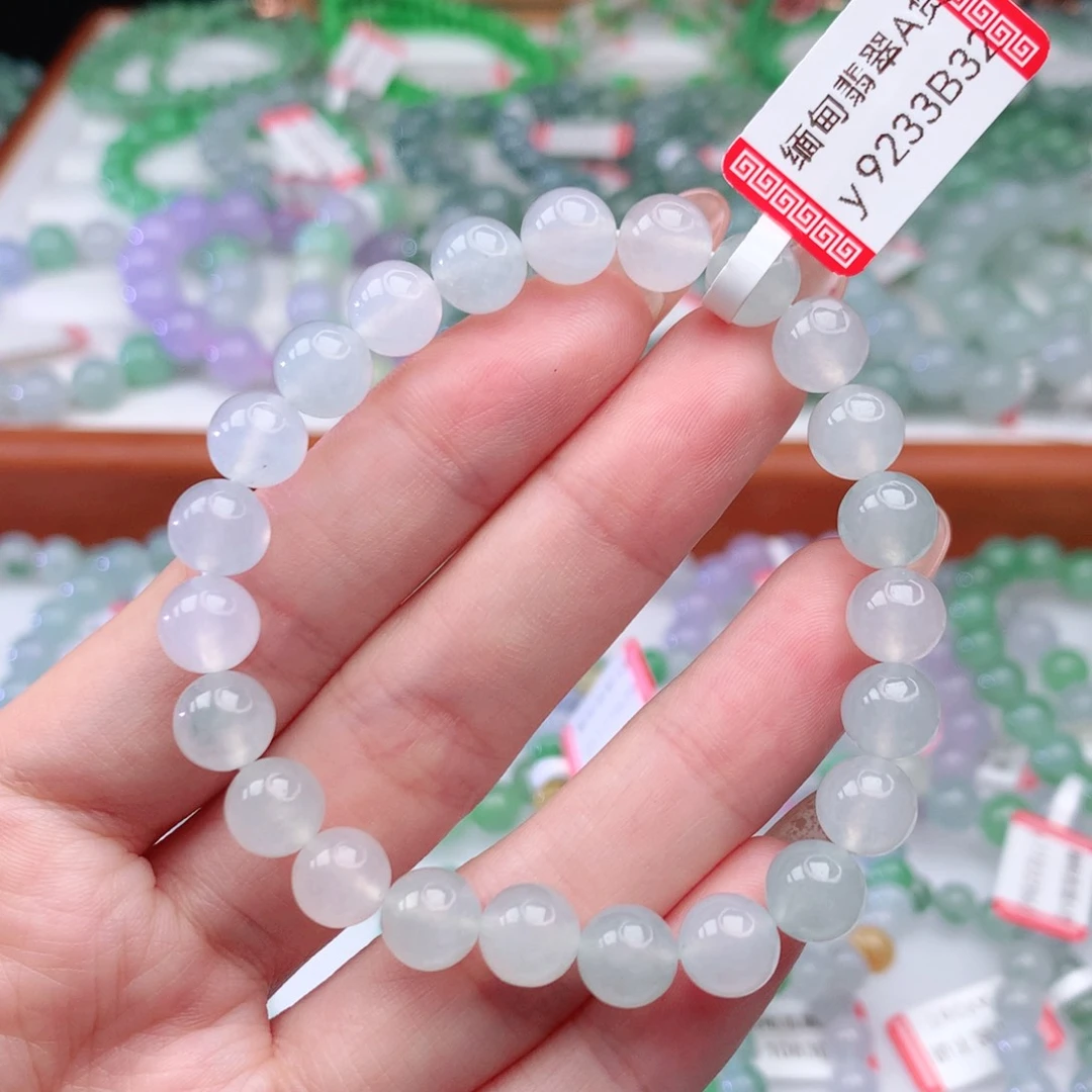 翡翠手链未镶嵌哈**提翡翠8mm