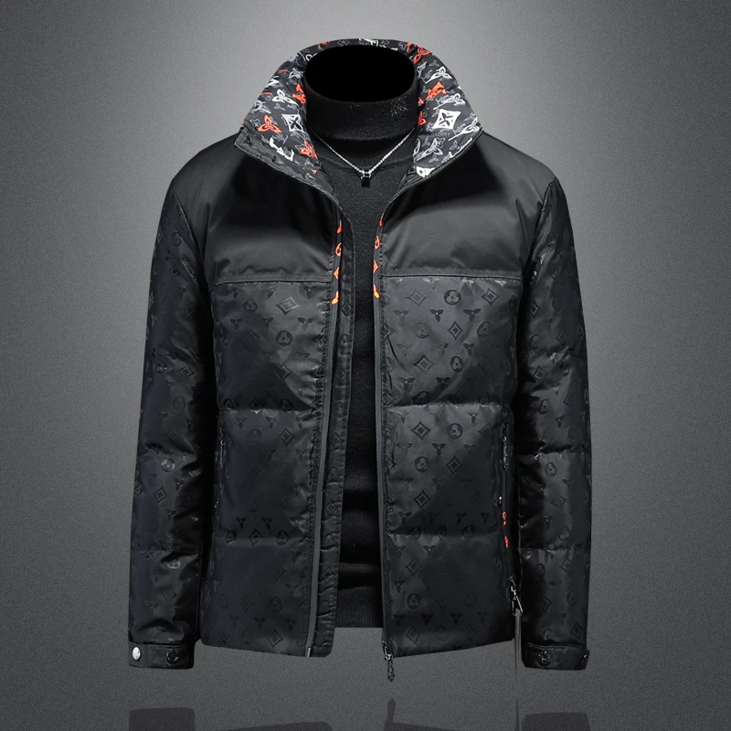 施摩瓦戈高端羽绒服男装短款冬季时尚保暖白鸭绒大码休闲外套上衣