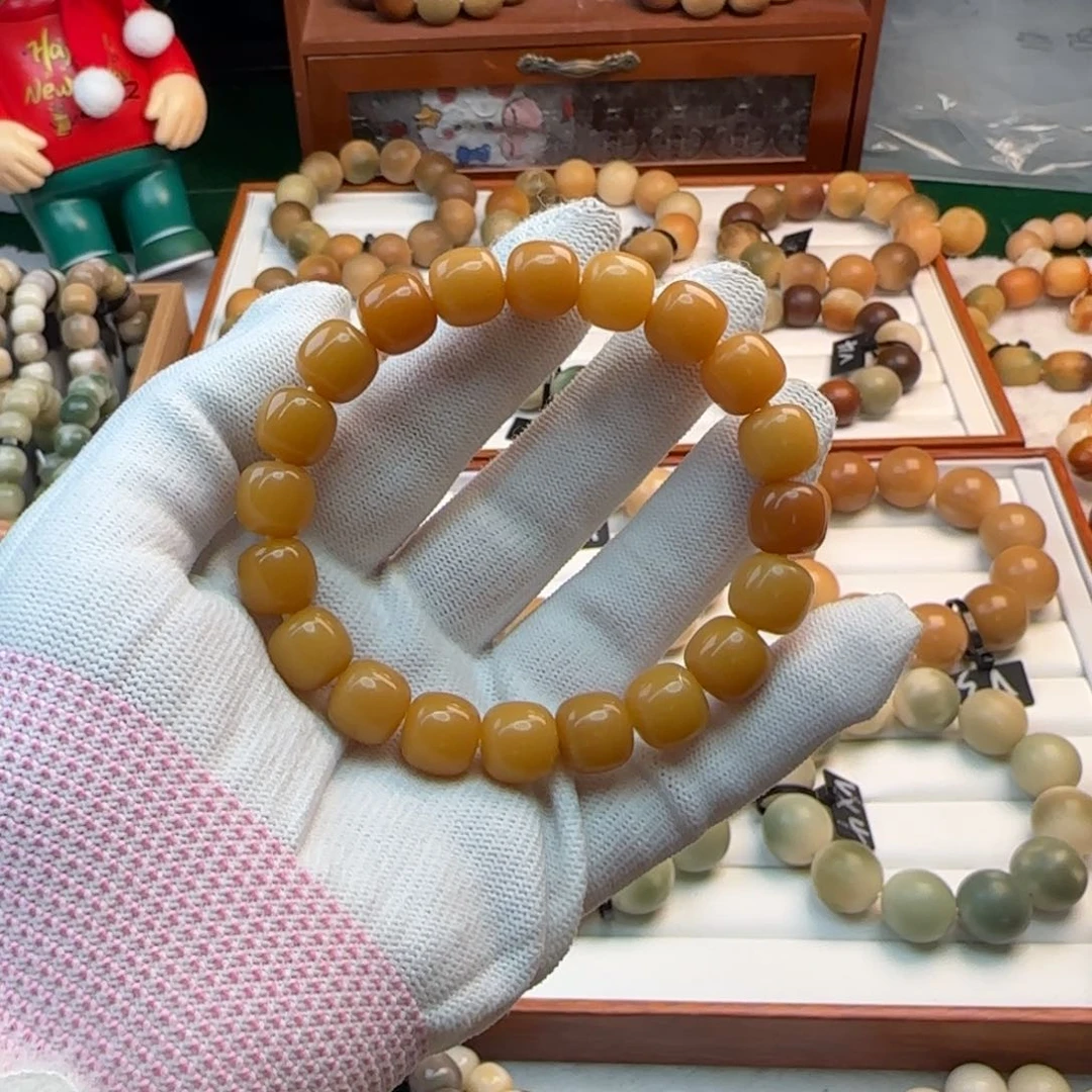 菩提根/象牙果手串卡11桶珠全品。