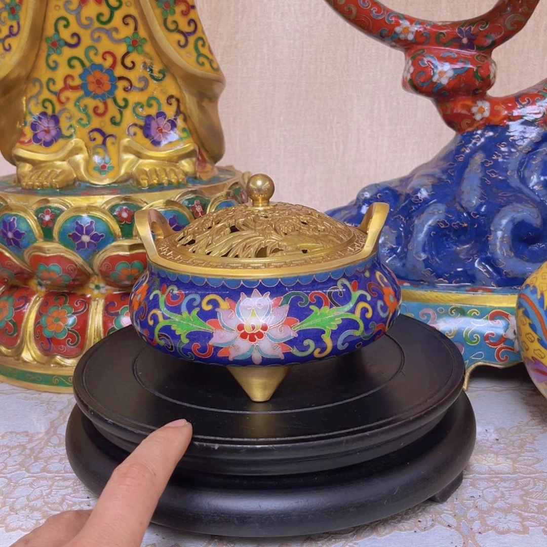 华****馆铜胎掐丝珐琅香炉一个