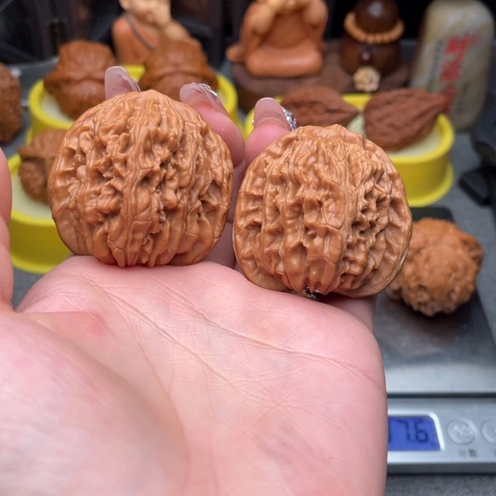 无***人文玩核桃把件四座楼42全品