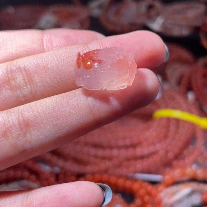 南红玛瑙未镶嵌牡丹花1464打孔备注