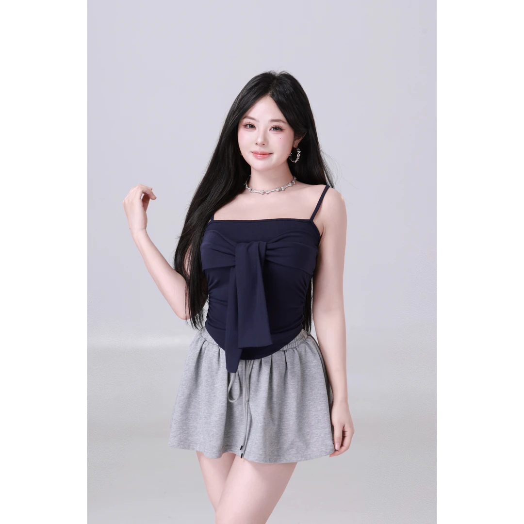 10.24清清【轻氧松弛】气质设计感吊带半裙套装5258M