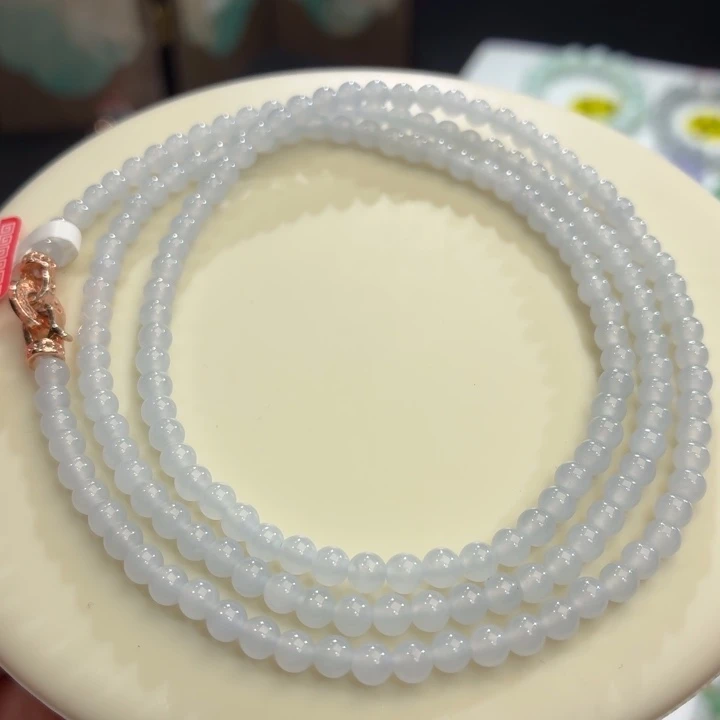 翡翠未镶嵌手链冰胶浅紫卡4