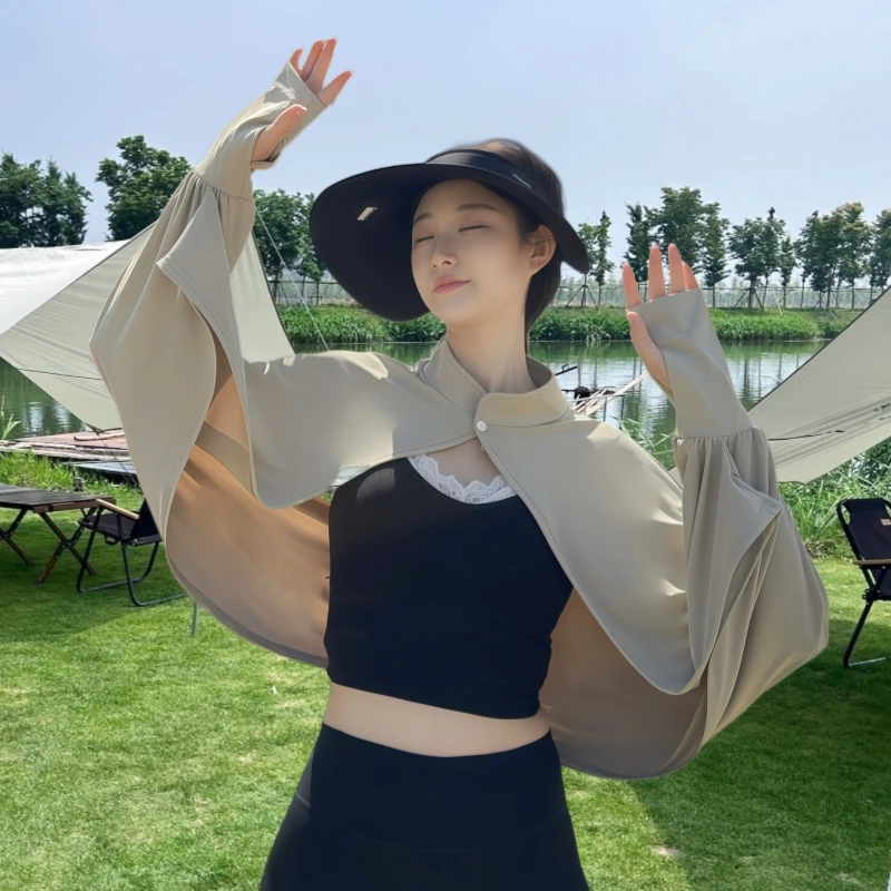 披肩女款夏季骑车开车防紫外线罩衫斗篷透气防晒披肩女款爆款新款