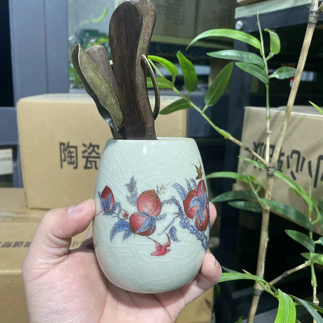 九桃五福茶道配件桶mc023