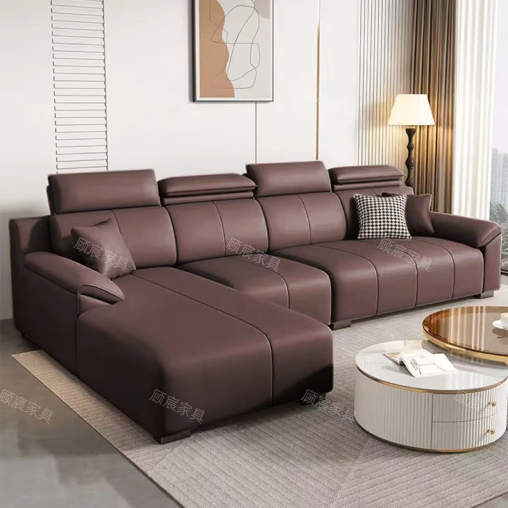 【贵妃专属】佛山顾宸意式轻奢新款牛皮沙发现代沙发组合皮艺沙发