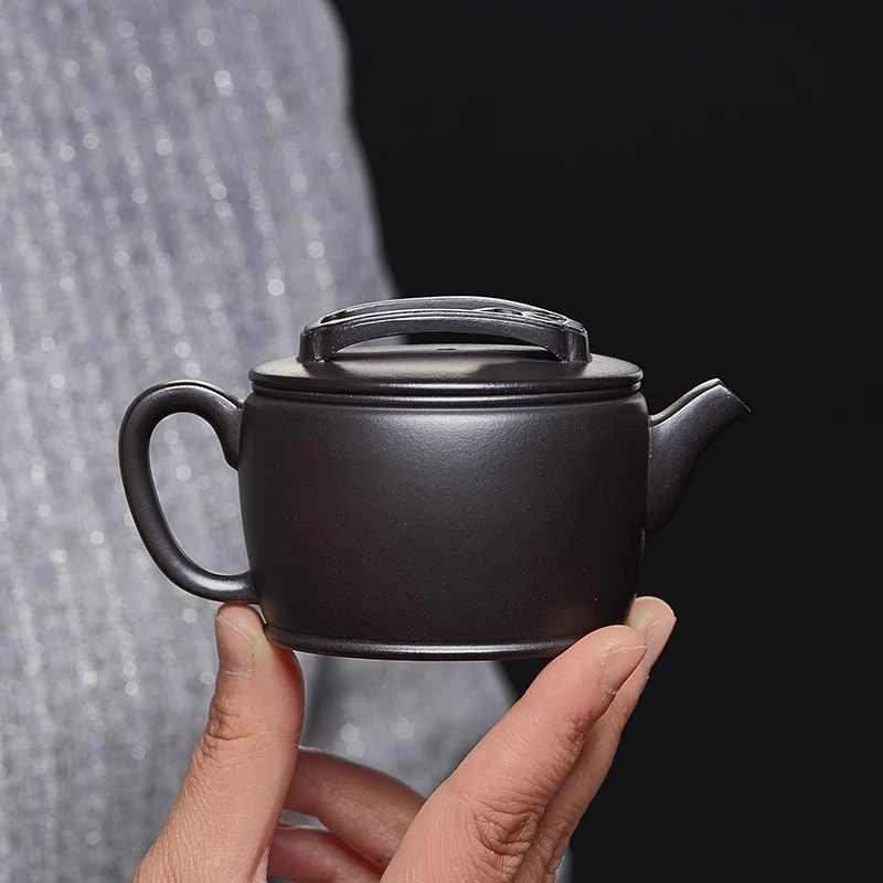 宜兴原矿紫砂壶如意正宗汉瓦黑泥泡茶壶名家手工茶具纯手工单壶