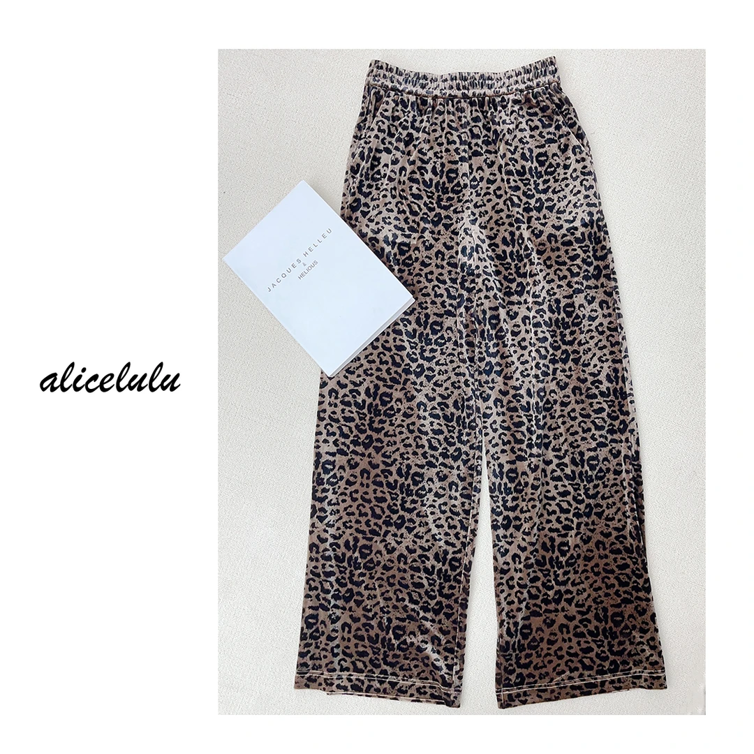 6 alicelulu“搭配医生”休闲裤丝绒豹纹华贵百搭S1034465L