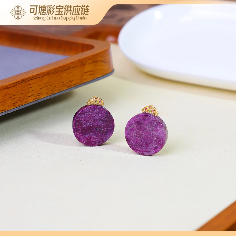 南非舒俱来 18K金玻璃红 舒俱来圆牌吊坠/KTCB-4565/多样性发一个