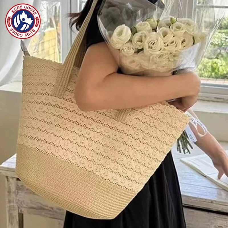 RUDY GOOSE法式夏日编织包海边度假沙滩大容量草编百搭单肩水桶包