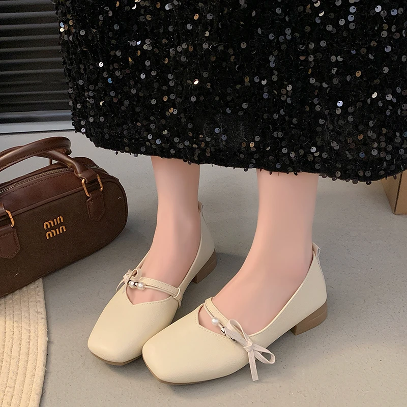 【shuangyu】新中式国风平底单鞋山茶花玛丽珍古风鞋配旗袍马面裙