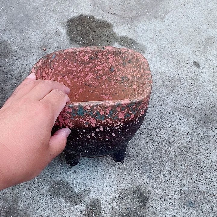 紫砂花盆瑕疵口17高15