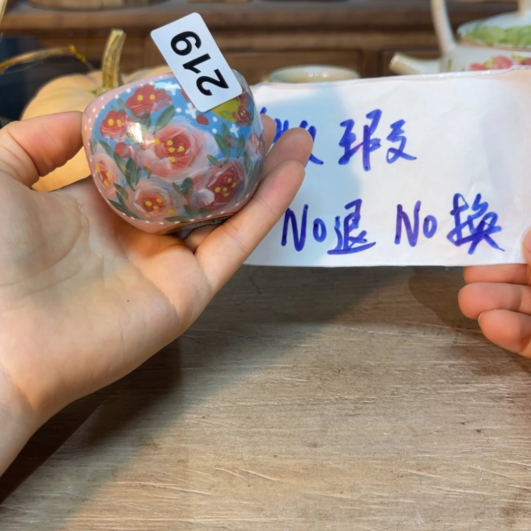 壶素浅陶瓷手工手绘