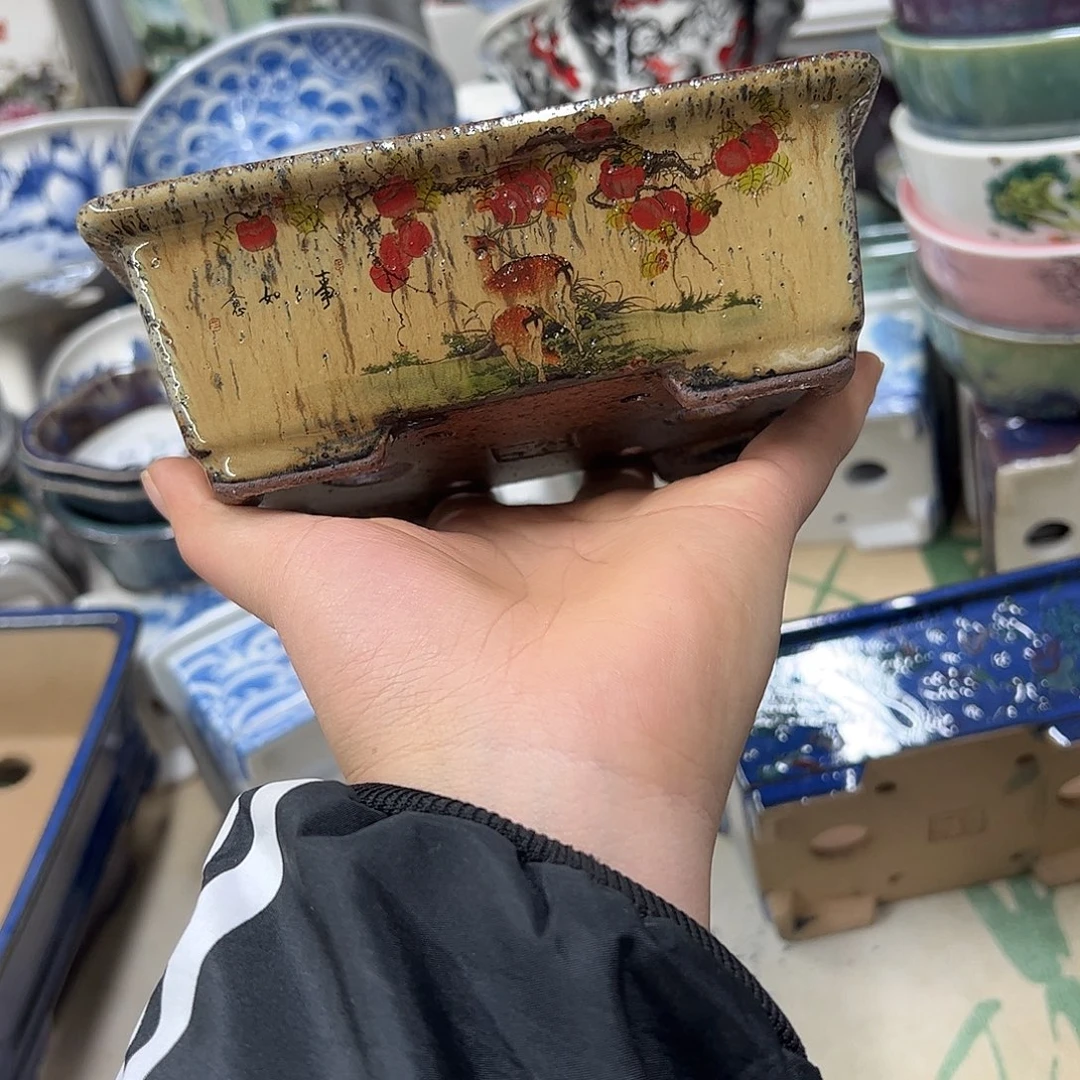 花盆紫砂677号瑕疵15/12/5cm窑变